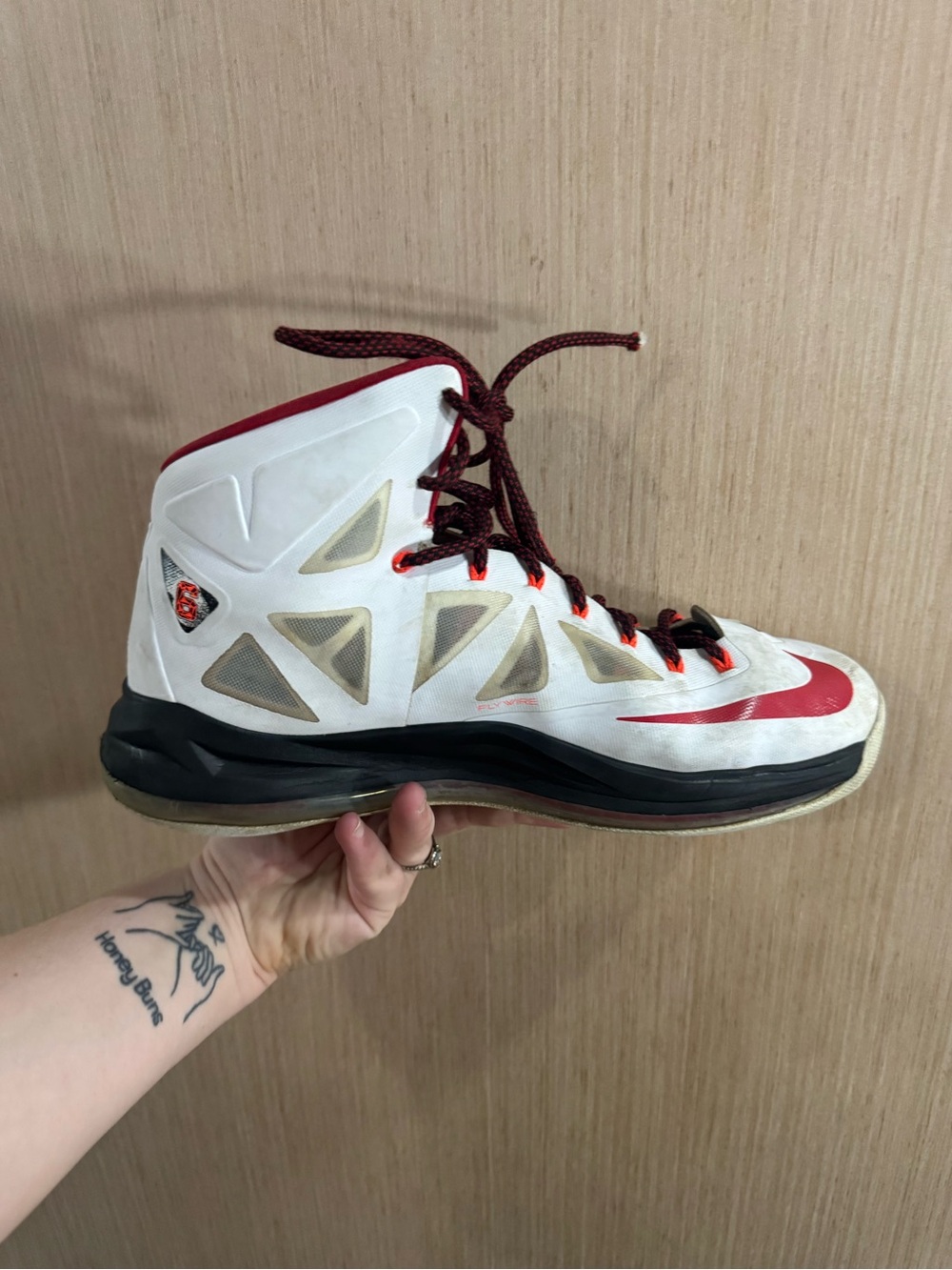 Nike Air Sneaker Mens 12 Lebron X Home James White Red Black Orange 541100-100 - Picture 9 of 11